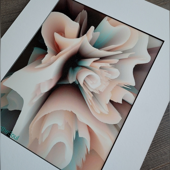 Art Print - Peach Abstract Bloom - Picture 2 of 2